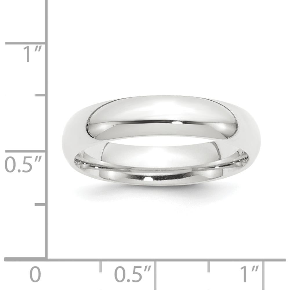 Platinum 5mm Lightweight Comfort-Fit Wedding Band Size 10 - Polished Finish by Luciano & Cie