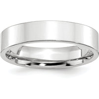 Platinum 5mm Polished Flat Wedding Band - Size 10 by Luciano & Cie