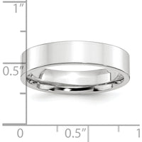 Platinum 5mm Polished Flat Wedding Band - Size 10 by Luciano & Cie