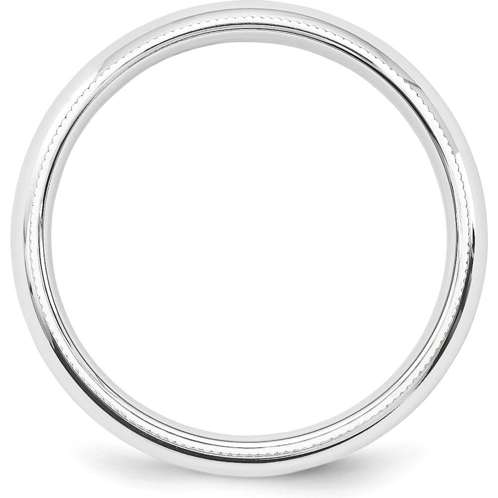 Platinum 5mm Polished Milgrain Comfort-Fit Wedding Band - Size 6 by Luciano & Cie