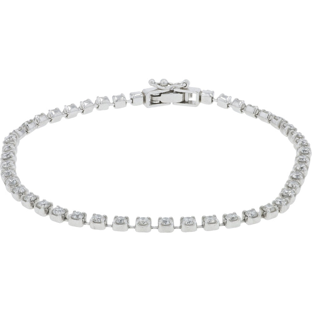 Platinum 6.5-Inch Tennis Bracelet with Prong-Set Round Diamonds - 2.00 Carat Total Diamond Weight