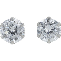 Platinum 6-Prong Lab-Grown Diamond Stud Earrings - 0.75 Carat Total Weight
