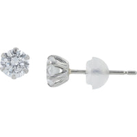 Platinum 6-Prong Lab-Grown Diamond Stud Earrings - 0.75 Carat Total Weight