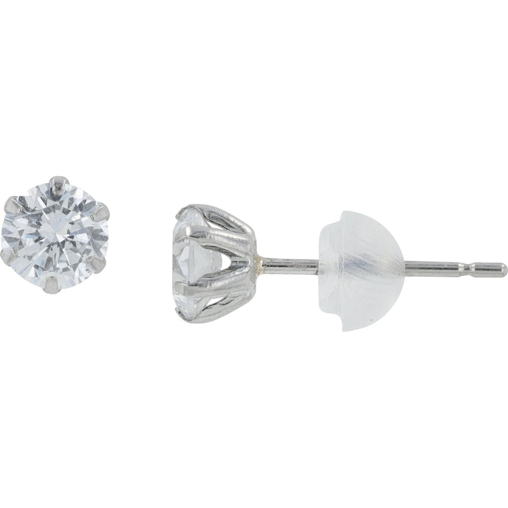 Platinum 6-Prong Lab-Grown Diamond Stud Earrings - 0.75 Carat Total Weight