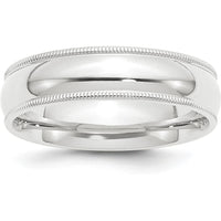 Platinum 6mm Comfort-Fit Milgrain Wedding Band - Lightweight Design, Engravable, Size 6 by Luciano & Cie