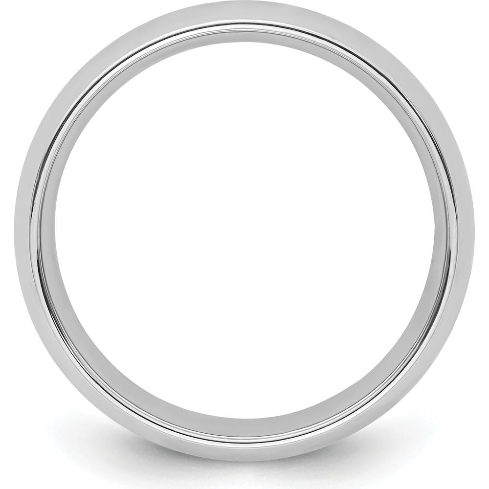 Platinum 6mm Comfort-Fit Wedding Band - Domed Polished Finish, Size 6.5 by Luciano & Cie