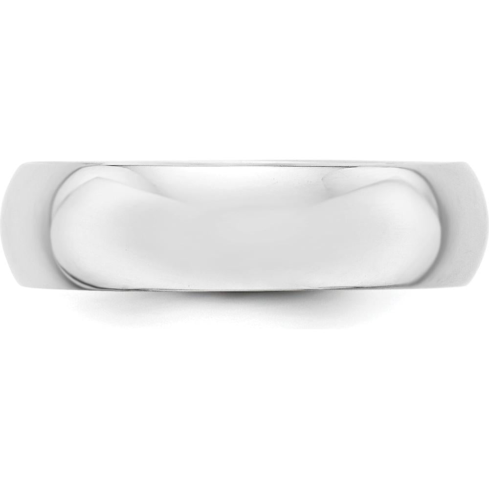 Platinum 6mm Half Round Wedding Band - Size 6.5 by Luciano & Cie
