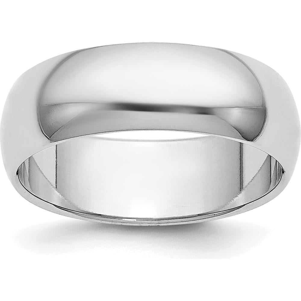 Platinum 6mm Half Round Wedding Band - Solid, Polished Finish, Standard Fit by Luciano & Cie