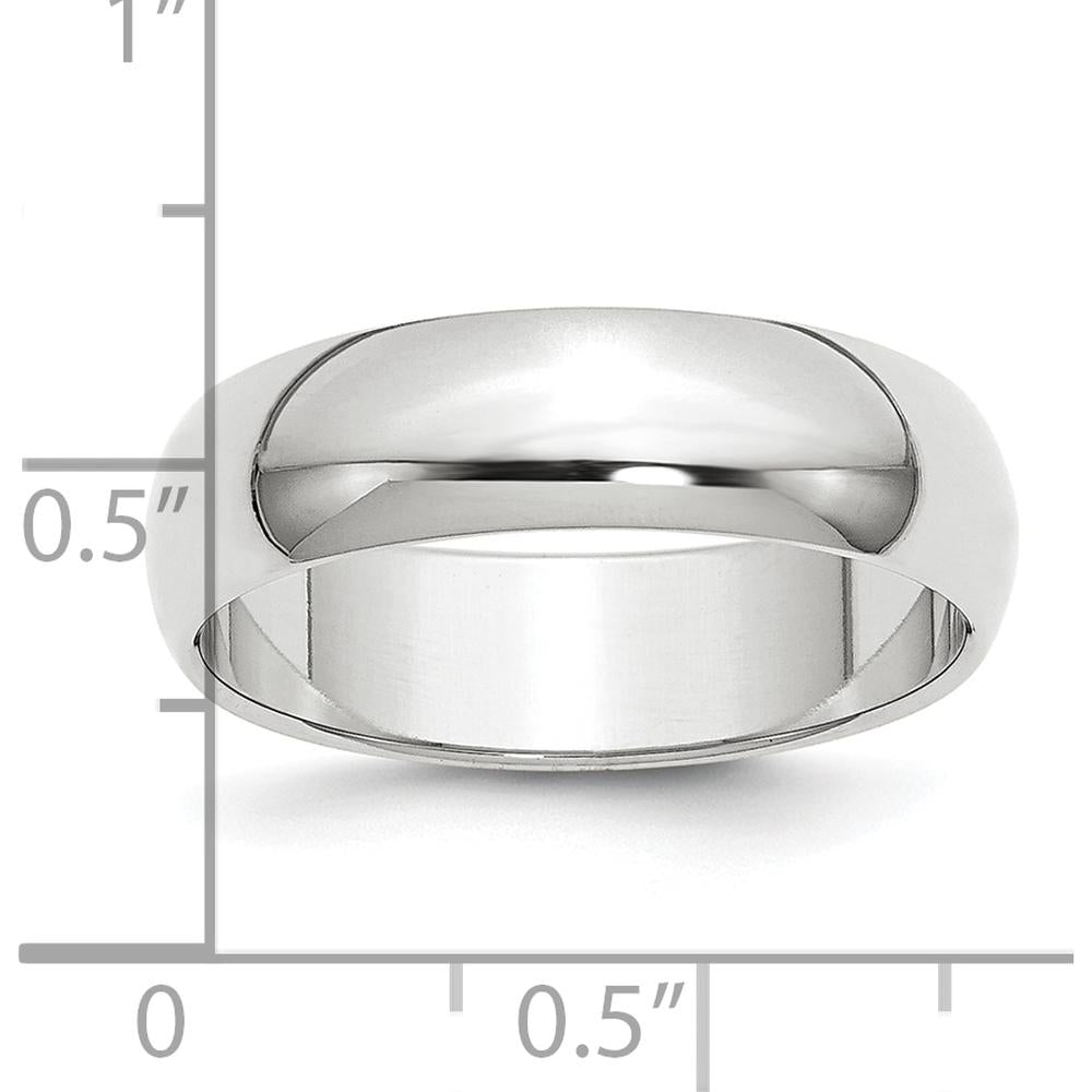 Platinum 6mm Half Round Wedding Band - Standard Fit - Engravable by Luciano & Cie