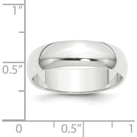 Platinum 6mm Half Round Wedding Band with Polished Finish - Engravable, Featherweight Design by Luciano & Cie