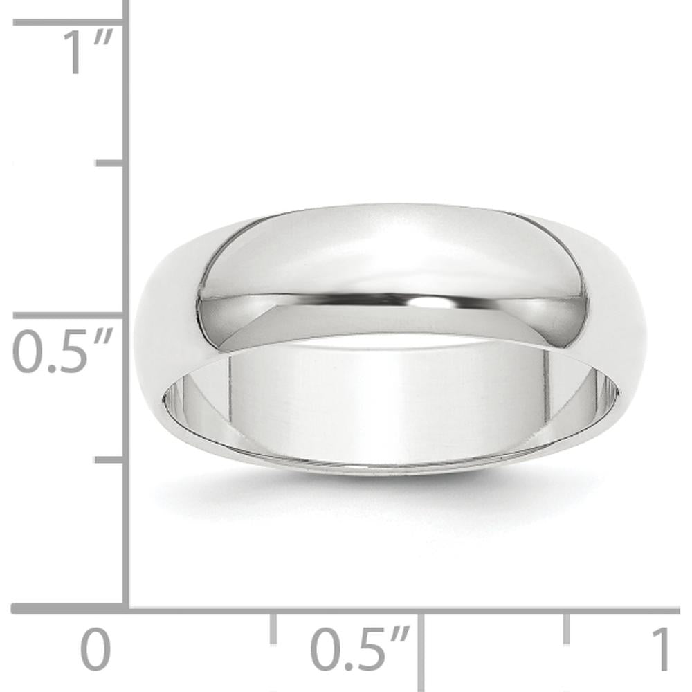 Platinum 6mm Half Round Wedding Band with Polished Finish - Engravable, Featherweight Design by Luciano & Cie