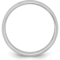 Platinum 6mm Half Round Wedding Band with Polished Finish - Size 9.5 by Luciano & Cie