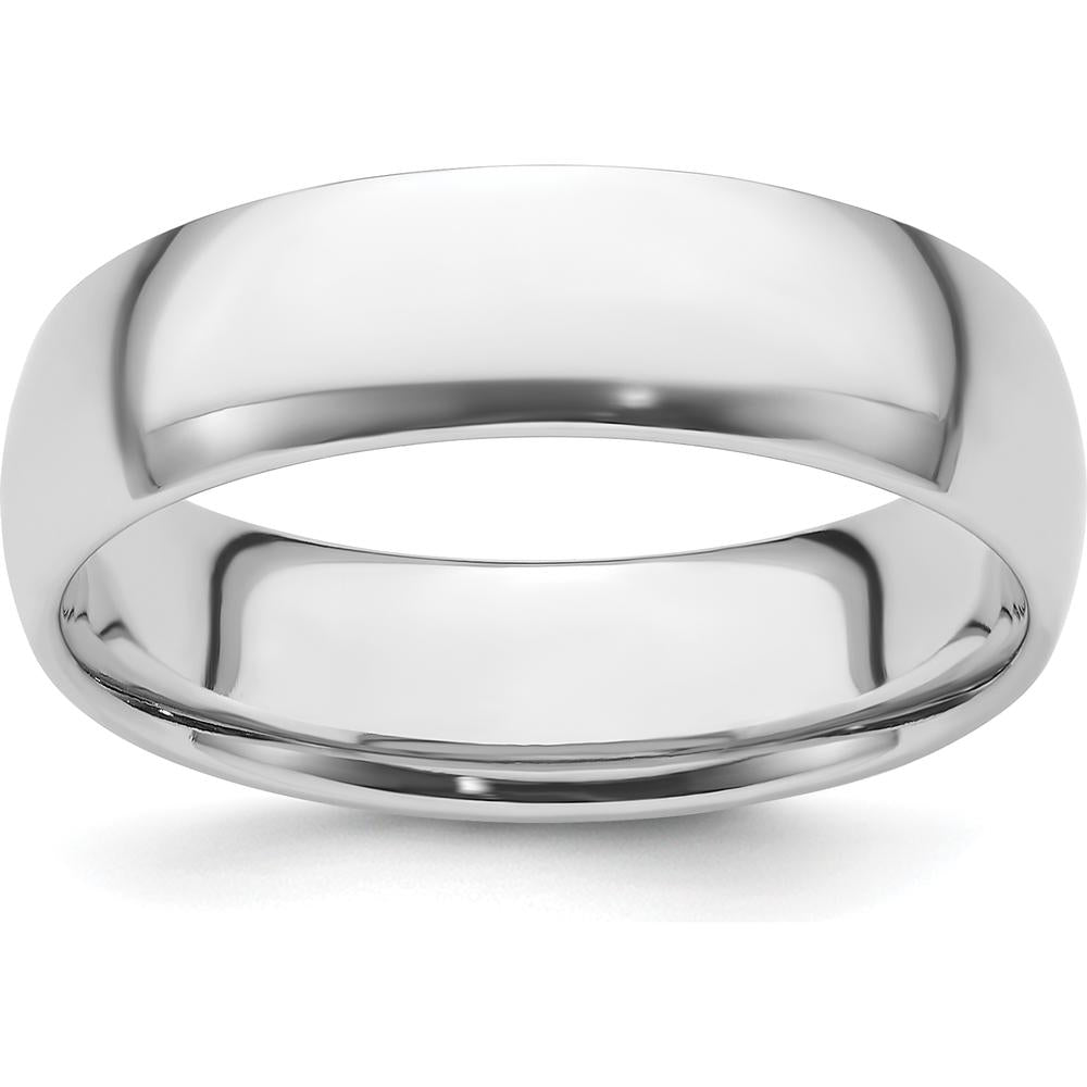 Platinum 6mm Lightweight Comfort-Fit Wedding Band - Size 8 by Luciano & Cie