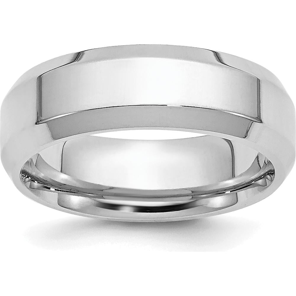 Platinum 6mm Polished Beveled Edge Comfort Fit Wedding Band by Luciano & Cie