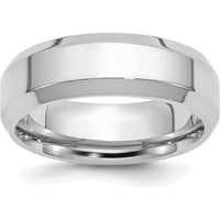 Platinum 6mm Polished Beveled Edge Wedding Band - Comfort Fit, Size 12 by Luciano & Cie