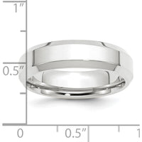 Platinum 6mm Polished Beveled Edge Wedding Band - Comfort Fit, Size 12 by Luciano & Cie
