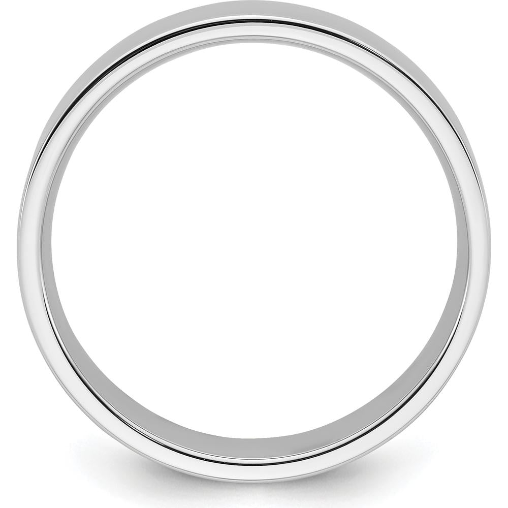 Platinum 6mm Polished Flat Wedding Band - Size 8 by Luciano & Cie
