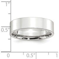 Platinum 6mm Polished Flat Wedding Band - Size 8 by Luciano & Cie