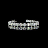 Platinum 7.5" Tennis Bracelet with 25 Prong-Set Round Brilliant Cut Lab Diamonds - 25.5 Carat Total Weight, E-F Color VS1 Clarity - Covaloro Fine Jewelry