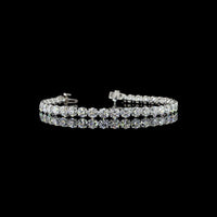 Platinum 7.5" Tennis Bracelet with 37 Prong-Set Round Lab Diamonds - 11.40 Carat Total Weight, E-F Color VS Clarity - Covaloro Fine Jewelry