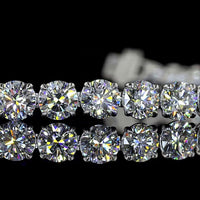 Platinum 7.5" Tennis Bracelet with 37 Prong-Set Round Lab Diamonds - 11.40 Carat Total Weight, E-F Color VS Clarity - Covaloro Fine Jewelry