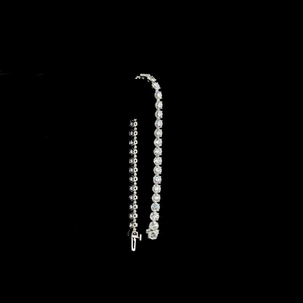 Platinum 7.5" Tennis Bracelet with 37 Prong-Set Round Lab Diamonds - 11.40 Carat Total Weight, E-F Color VS Clarity - Covaloro Fine Jewelry