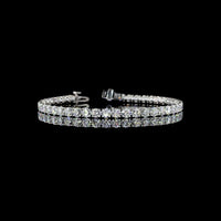 Platinum 7.5" Tennis Bracelet with 45 Prong Set Round Brilliant Cut Lab Diamonds - 9.25 Carat Total Diamond Weight - Covaloro Fine Jewelry