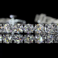 Platinum 7.5" Tennis Bracelet with 45 Prong Set Round Brilliant Cut Lab Diamonds - 9.25 Carat Total Diamond Weight - Covaloro Fine Jewelry