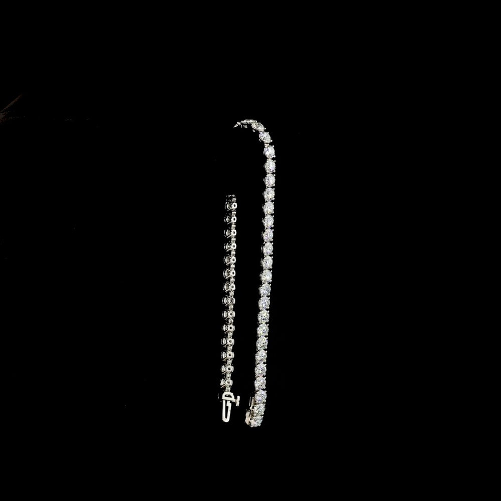 Platinum 7.5" Tennis Bracelet with 45 Prong Set Round Brilliant Cut Lab Diamonds - 9.25 Carat Total Diamond Weight - Covaloro Fine Jewelry