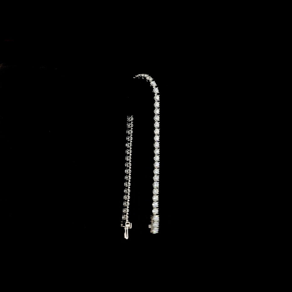Platinum 7.5" Tennis Bracelet with 49 Prong Set Round Lab Diamonds - 6.24 Carat Total Weight (E-F Color, VS2 Clarity) - Covaloro Fine Jewelry