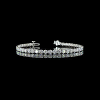 Platinum 7.58 Carat Tennis Bracelet with 44 Round Brilliant Cut Lab Diamonds - E-F Color VS1 Clarity, Prong Set - Covaloro Fine Jewelry
