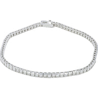 Platinum 7-Inch Channel-Set Square Diamond Tennis Bracelet - 3.00 Carat Total Diamond Weight