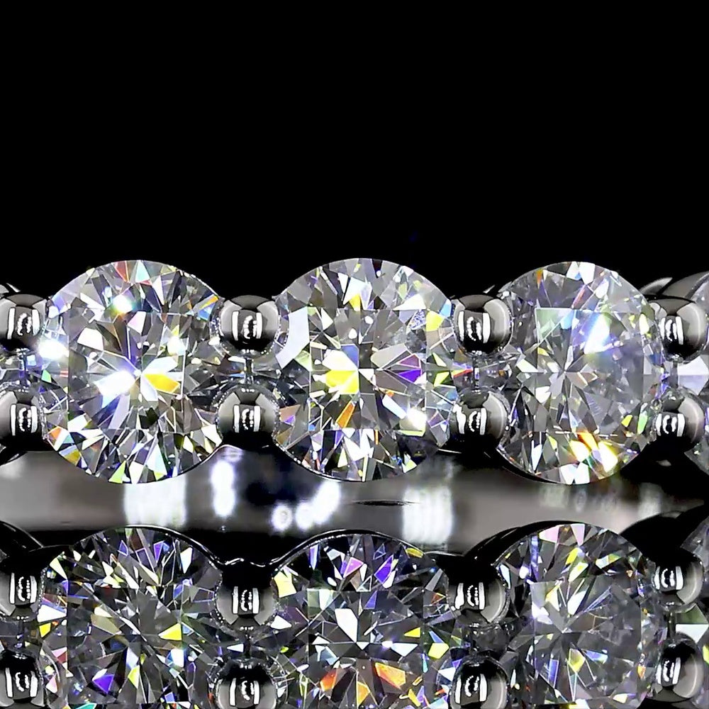 Platinum 7-Stone Eternity Band with Prong-Set Round Lab-Grown Diamonds - 1.02 Carat Total Weight (E-F Color, VS Clarity) - Covaloro Fine Jewelry
