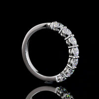 Platinum 7-Stone Eternity Band with Prong-Set Round Lab-Grown Diamonds - 1.02 Carat Total Weight (E-F Color, VS Clarity) - Covaloro Fine Jewelry
