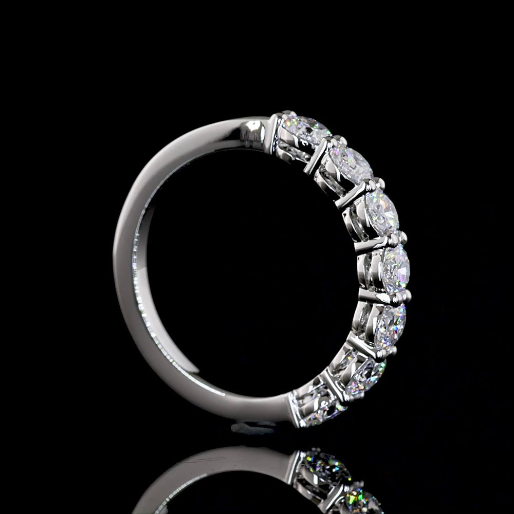 Platinum 7-Stone Eternity Band with Prong-Set Round Lab-Grown Diamonds - 1.02 Carat Total Weight (E-F Color, VS Clarity) - Covaloro Fine Jewelry
