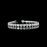 Platinum 8" Tennis Bracelet with 33 Prong Set Round Brilliant Cut Lab Diamonds - 17.09 Carat Total Weight - Covaloro Fine Jewelry
