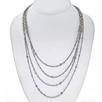 Platinum 89-Inch Diamond by the Yard Necklace with Bezel-Set Round Brilliant Diamonds - 38.00 Carats Total Diamond Weight