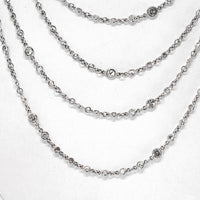 Platinum 89-Inch Diamond by the Yard Necklace with Bezel-Set Round Brilliant Diamonds - 38.00 Carats Total Diamond Weight