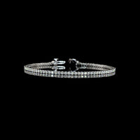 Platinum 89-Stone Tennis Bracelet with Round Brilliant Cut Natural Diamonds - 2.19 Carat Total Diamond Weight, G-H Color SI Clarity - Covaloro Fine Jewelry