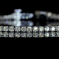 Platinum 89-Stone Tennis Bracelet with Round Brilliant Cut Natural Diamonds - 2.19 Carat Total Diamond Weight, G-H Color SI Clarity - Covaloro Fine Jewelry