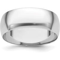Platinum 8mm Half Round Featherweight Wedding Band - Lightweight 950 Platinum by Luciano & Cie