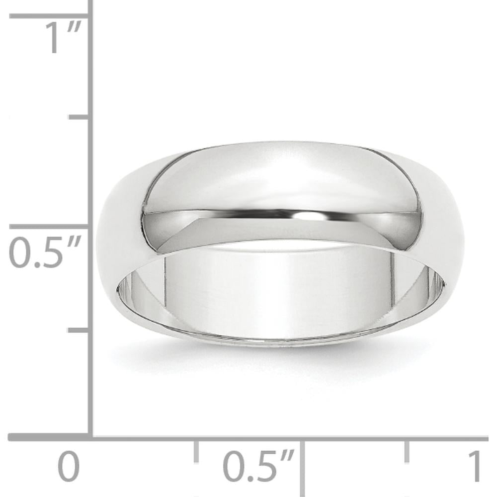 Platinum 8mm Half Round Featherweight Wedding Band - Lightweight 950 Platinum by Luciano & Cie