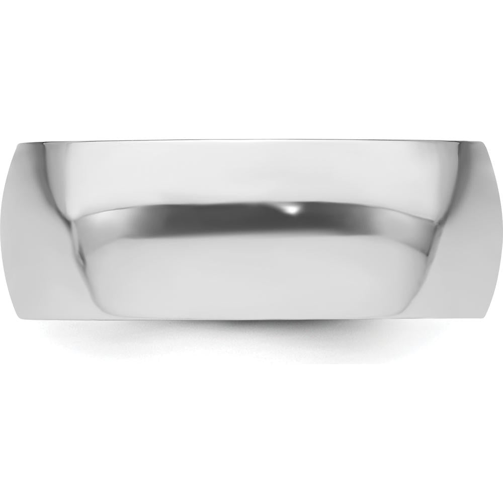Platinum 8mm Half Round Featherweight Wedding Band - Lightweight 950 Platinum by Luciano & Cie