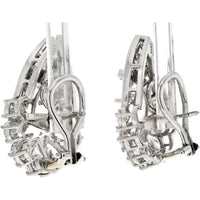 Platinum 9-Carat Diamond Earrings with Pear and Round Brilliant Diamonds - 9.0 Carats Total Diamond Weight