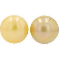 Platinum 900 14 - 14.9mm Round Pearl Stud Earrings - 2 Large Creamy Pearls