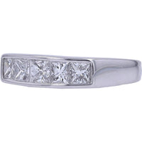 Platinum 900 Channel Set Band with Princess-Cut Diamonds - 1.00 Carat Total Diamond Weight