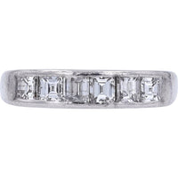 Platinum 900 Channel Set Band with Square-Cut Diamonds - 1.00 Carat Total Diamond Weight