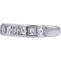 Platinum 900 Channel Set Band with Square-Cut Diamonds - 1.00 Carat Total Diamond Weight