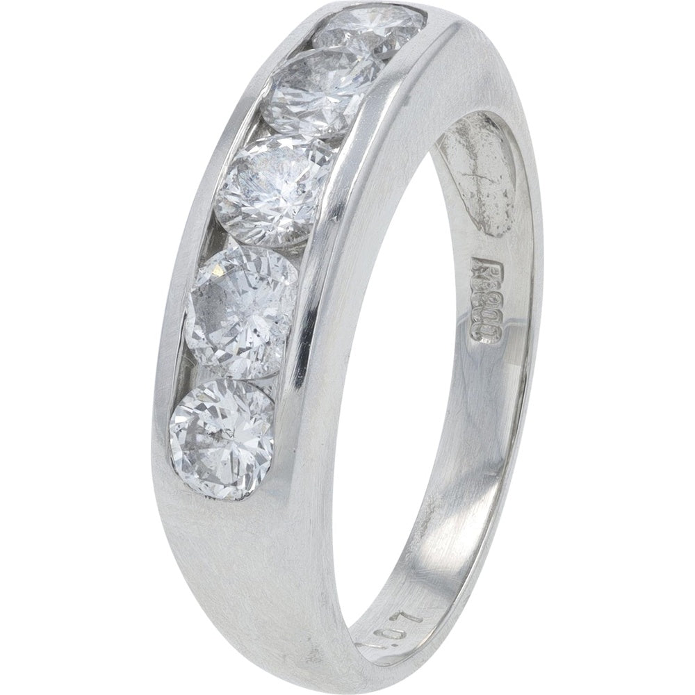 Platinum 900 Channel-Set Round Diamond Band - 1.01 Carat Total Diamond Weight