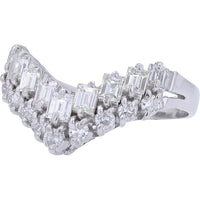 Platinum 900 Diamond Ring Wrap with Prong-Set Round Diamonds - 1.00 Carat Total Diamond Weight